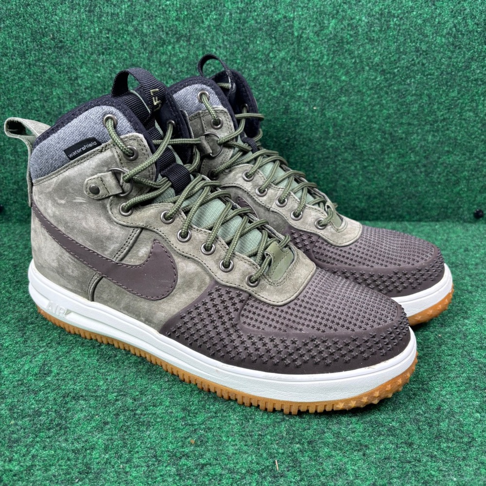 Nike Lunar Force 1 Duckboot Olive Green Winter Boots 805899-202 Mens 12 - Picture 2 of 7